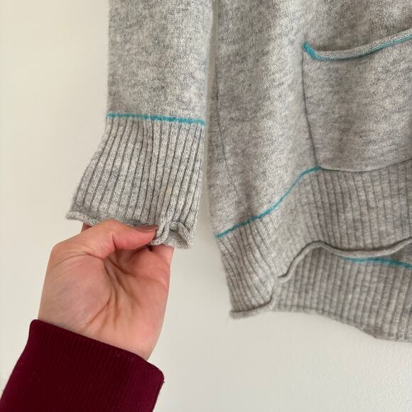Sundance Cashmere Front Pockets Pullover Sweater Gray XS - Picture 2 of 7